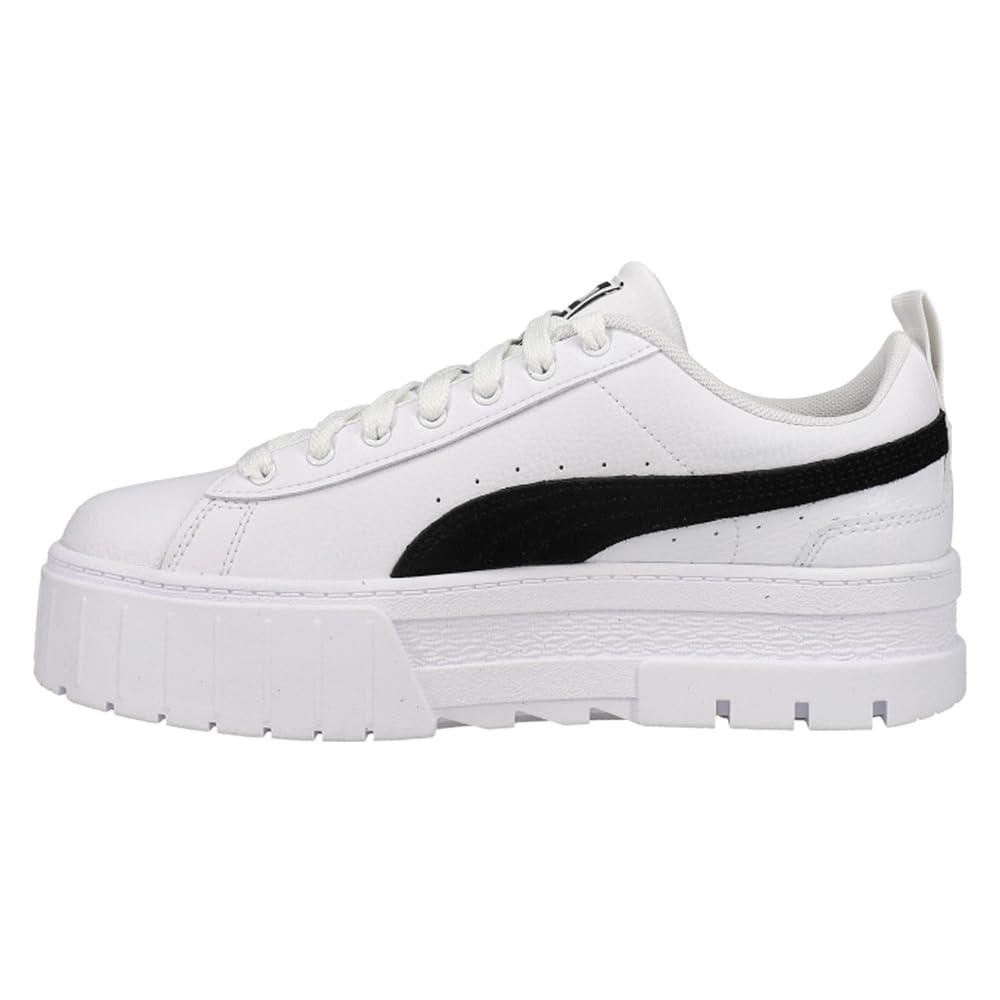 PUMA Girl's Mayze Leather (Big Kid) Puma White/Puma Black/Nimbus Cloud 5.5 Big Kid M