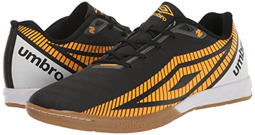 Umbro Men's Sala Z Liga Sneaker, Black/Saffron/White, 12