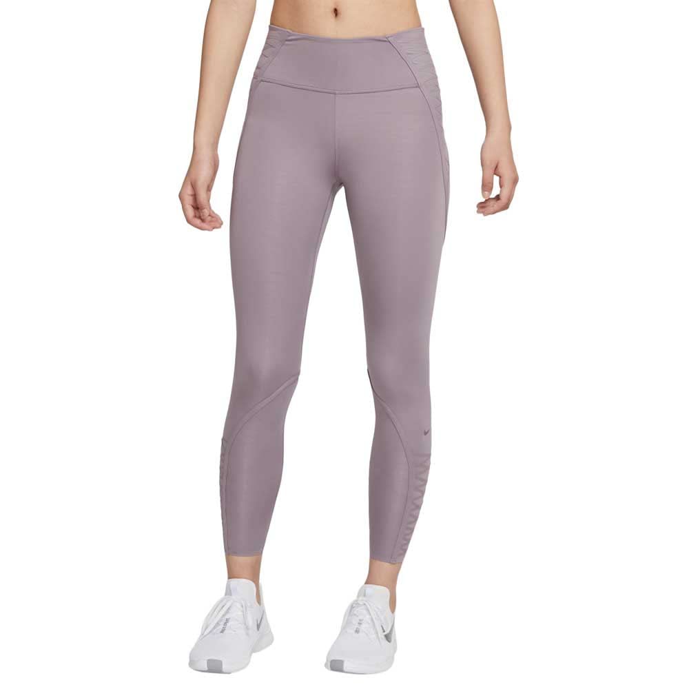 Nike Women's One Luxe Mid Rise 7/8 Laced Legging (Purple Smoke, X-Small)