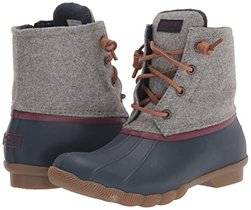 Sperry Women's Saltwater Rain Boot, Grey, 6.5