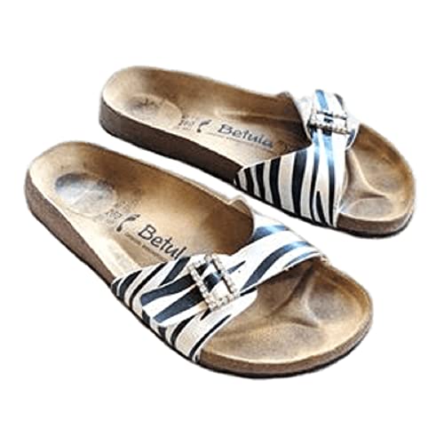Birkenstock Unisex Madrid BF, Black Zebra Silver, 10-10.5 Women/8-8.5 Men