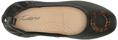 Trotters Women's Gia Ornament Ballet Flat, Black, 5