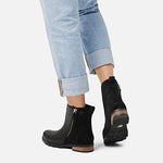 Sorel Womens Emelie Zip Outdoor Waterproof Winter Ankle Leather Boots - Black - 10