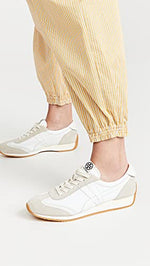 Tory Burch Women's Hank Sneakers, Snow White/Beige, 8 Medium US