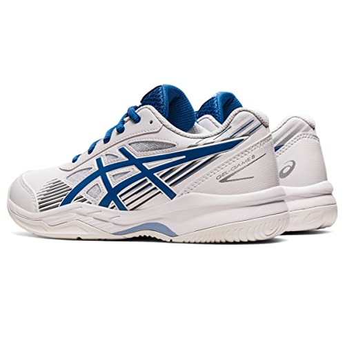 ASICS Kid's GEL-GAME 8 Grade School Tennis, 3.5, WHITE/LAKE DRIVE