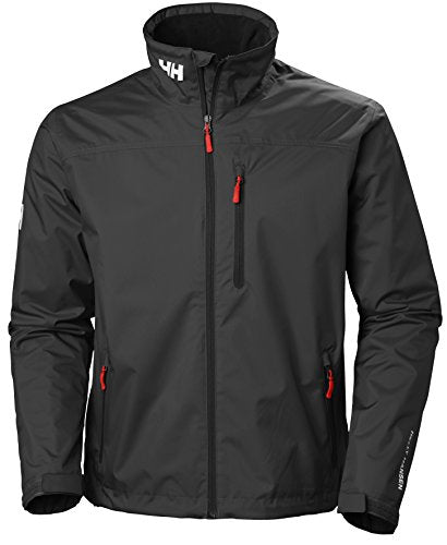 Helly Hansen Men's Crew Midlayer Fleece Lined Waterproof Windproof Rain Jacket, 990 Black, X-Large
