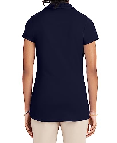 Nautica Juniors Uniform Short Sleeve Performance Polo, Navy, 3/5