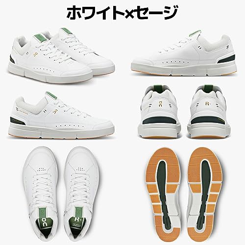 On Men's The Roger Centre Court Sneakers, White | Olive, 12 Medium US