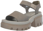 Timberland Women's Everleigh T-Strap Sandal, Light Taupe Nubuck, 6