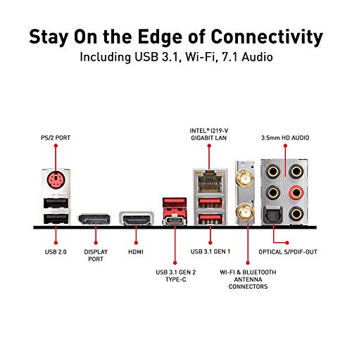 MSI MPG Z390 Gaming Edge AC LGA1151 (Intel 8th and 9th Gen) M.2 USB 3.1 Gen 2 DDR4 HDMI DP Wi-Fi SLI CFX ATX Z390 Gaming Motherboard (Renewed)