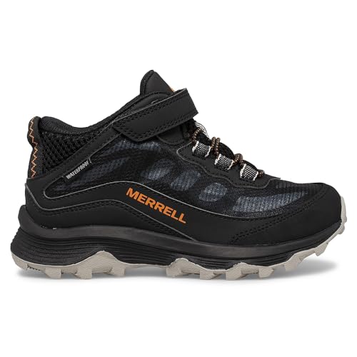 Merrell Moab Speed MID A/C WTRPF Hiking Boot, Black, 12 Wide US Unisex Big_Kid