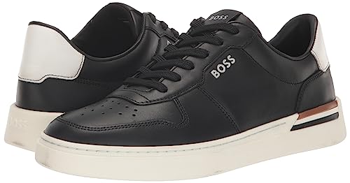 BOSS Clint Smooth Leather Cupsole Sneaker Black Oil