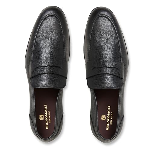 Bruno Magli - Men's Lastra Penny Loafer, Italian Leather Shoes (Black, 13 M)