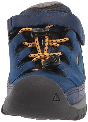 KEEN Targhee Low Height Waterproof Hiking Shoes, Blue Depths/Forest Night, 4 US Unisex Big Kid