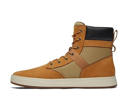 Timberland Davis Square Leather and Fabric Boot Wheat Nubuck 9 D (M)