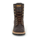 Carolina Elm 8” Unlined Logger Boots for Men - Unlined Leather Upper, Pillow Cushion Footbed, and Welted Oil- and Slip-Resistant Outsole, EH Rated 10.5 Brown