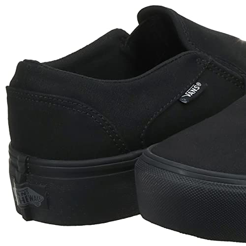 Vans Women's Asher Platform Sneaker, Canvas Black Black, 8