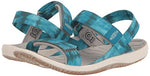 KEEN Elle Backstrap Adjustable Comfortable Durable Open Toe Sandals, Sea Moss/Fjord Blue, 5 US Unisex Big Kid