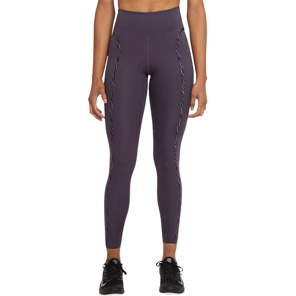 Nike Women's One Luxe Icon Clash Training Leggings (Dark Raisin/Black, X-Small)