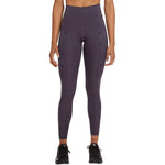 Nike Women's One Luxe Icon Clash Training Leggings (Dark Raisin/Black, X-Small)