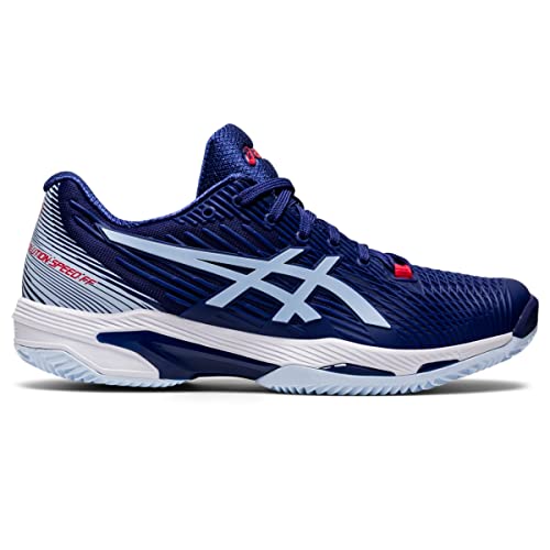 ASICS Solution Speed FF 2 Clay Tennis Shoes for Women - PU-Applied Upper - Supreme Bounce Dive Blue/Soft Sky 9.5 B - Medium