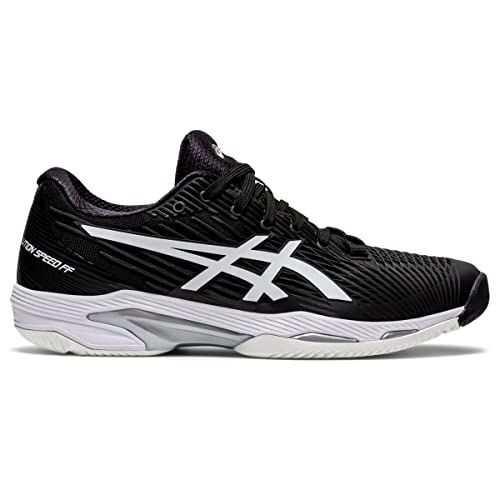 ASICS Women's Solution Speed FlyteFoam 2 Tennis Shoes, 10.5, Black/White
