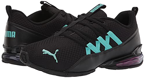 PUMA Women's RIAZE PROWL MOD MULTI Sneaker, Puma Black-Blue Turquoise, 11