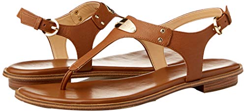 Michael Kors Womens Logo Plaque Leather Sandal