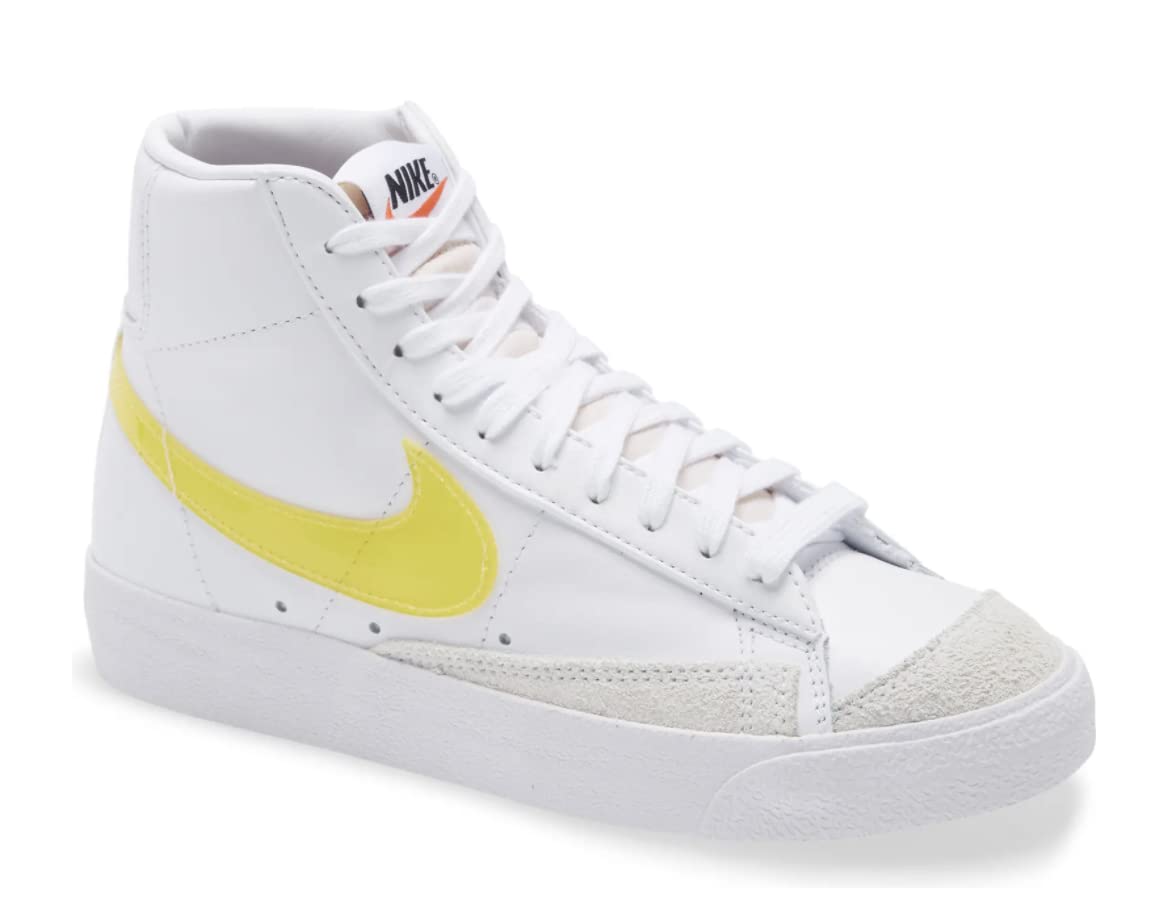 NIKE Women's Sneaker, White Yellow, 7