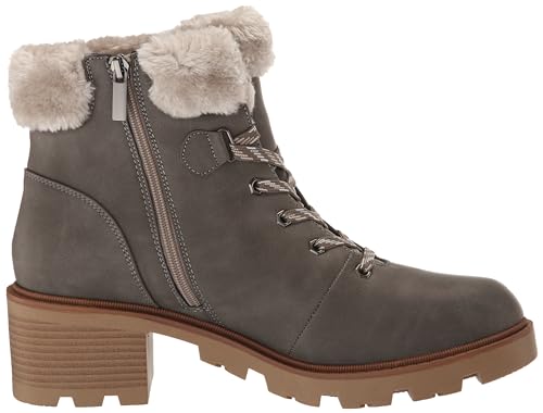 EVANS Women's Bella Winter Lace Up Faux Leather Boot Fashion, Taupe, 8 Wide