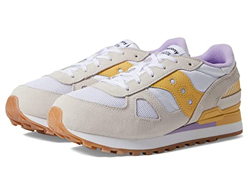 Saucony Girl's Originals Shadow Original (Little Kid/Big Kid) White/Gold/Navy 1.5 Little Kid M