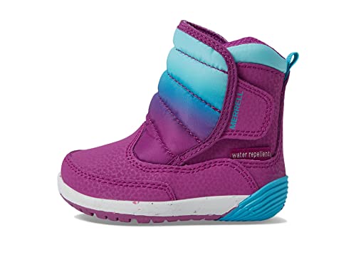 Merrell Bare Steps Puffer Snow Boot, Berry/Turq, 9 US Unisex Little Kid