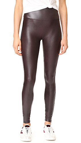 SPANX Women's Faux Leather Leggings, Wine, X-Large