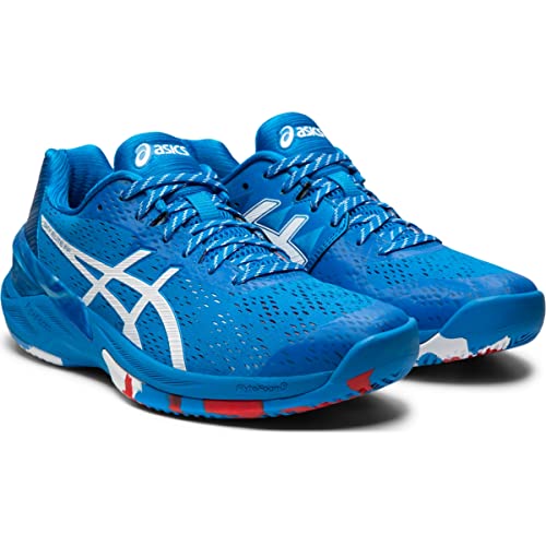ASICS Women's Sky Elite FlyteFoam LE Volleyball Shoes, 6.5, ELECTRIC BLUE/WHITE