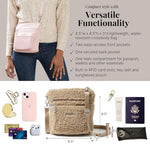 Baggallini Womens Modern Pocket Crossbody cross body handbags, Taupe Faux Shearling, One Size