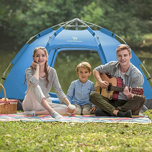 CAMEL CROWN 3-4 Person Instant Tent Easy Setup Camping Tents Portable Waterproof Windproof for Outdoor Hiking Mountaineering
