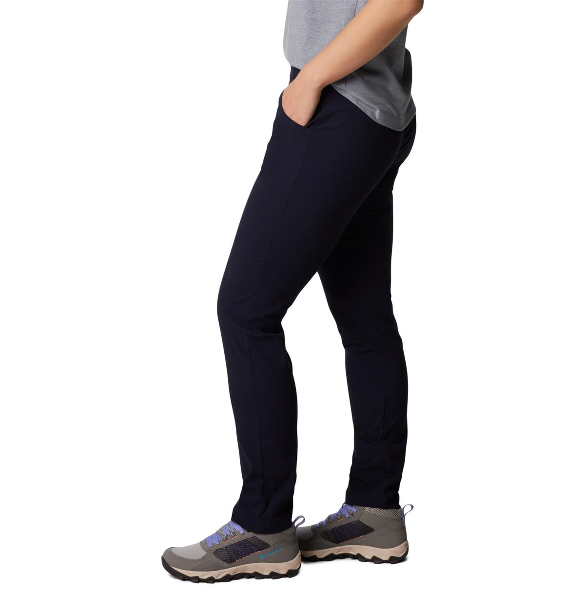 Columbia Women's Anytime Casual Pull On Pant, Dark Nocturnal, 1X Plus