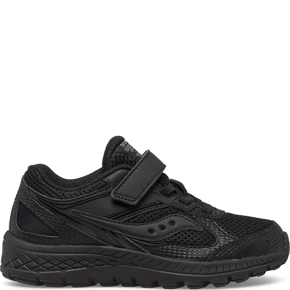 Saucony Cohesion 14 Alternative Closure Running Shoe, Black/Black, 12.5 Wide US Unisex Big_Kid