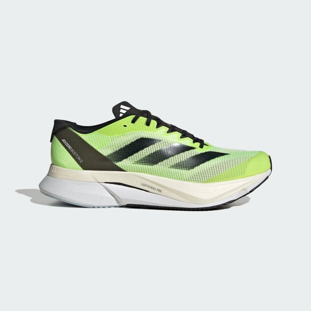 adidas Adizero Boston 12 Footwear White/Core Black/Lucid Lemon 13 D (M)