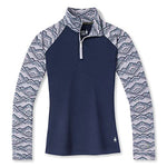 Smartwool Women's Merino 250 Pattern 1/4 Zip Long Sleeve Base Layer – Moisture-Wicking Merino Wool Top for Skiing, Hiking, Biking & Cold Weather Activities - Purple Eclipse Mountain Fairisle, L