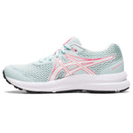 ASICS Girl's Contend 7 GS (Little Kid/Big Kid) Aqua Angel/White 4 Big Kid M