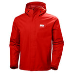 Helly Hansen Men's Seven J Waterproof Windproof Breathable Rain Jacket, 222 Alert Red, Small