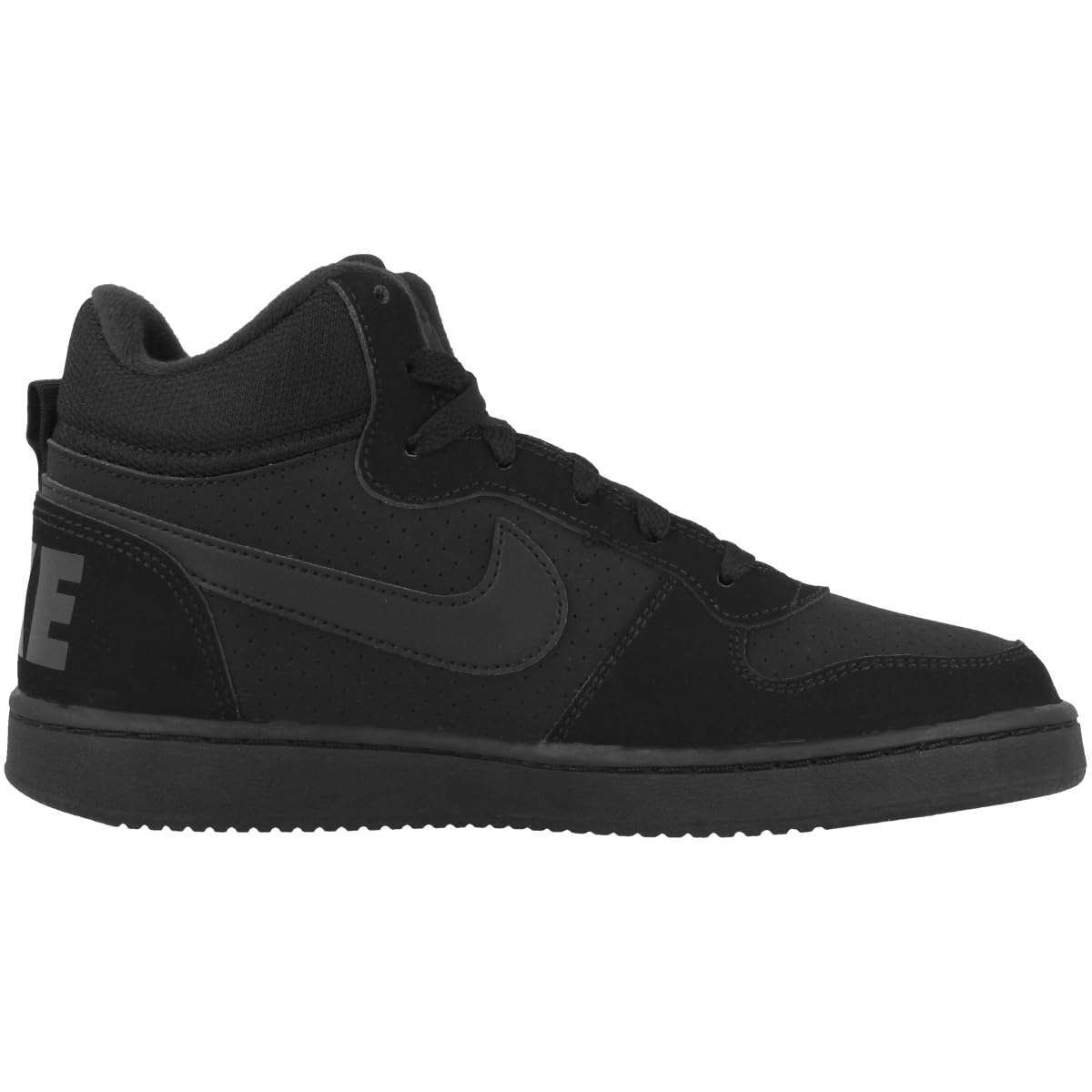 Nike Youths Court Borough Mid Black Nubuck Trainers 35.5 EU