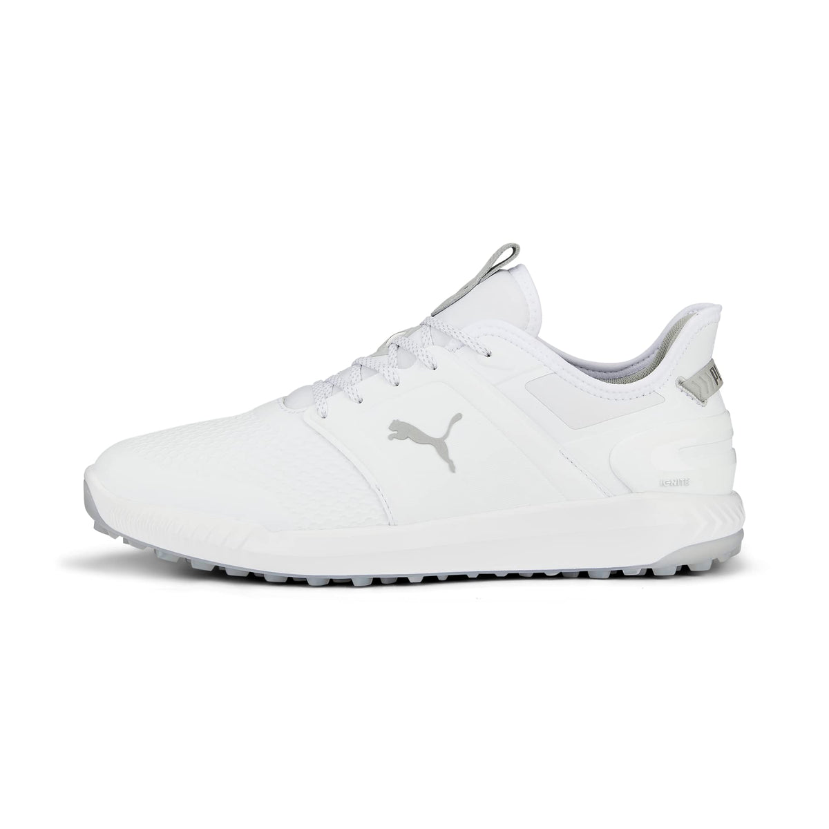 PUMA Golf Men's Ignite Elevate Wide Golf Shoe, Puma White-Puma Silver, 12.5