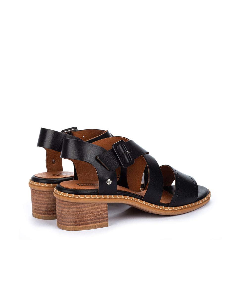 PIKOLINOS Heeled Sandals Leather Blanes for Woman Black