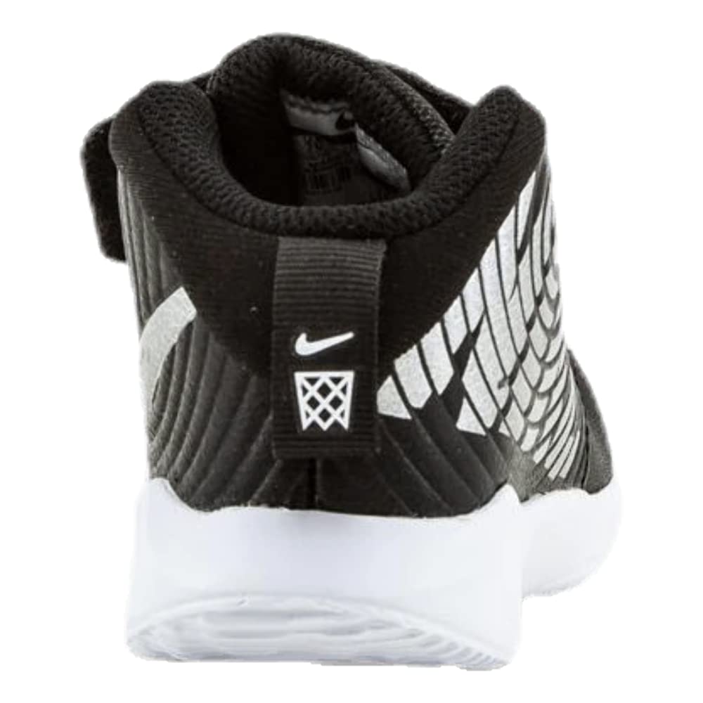 Nike Baby Boys Team Hustle D 9 (TD) Sneaker, Black/Metallic Silver-Wolf Grey, 2 Infant