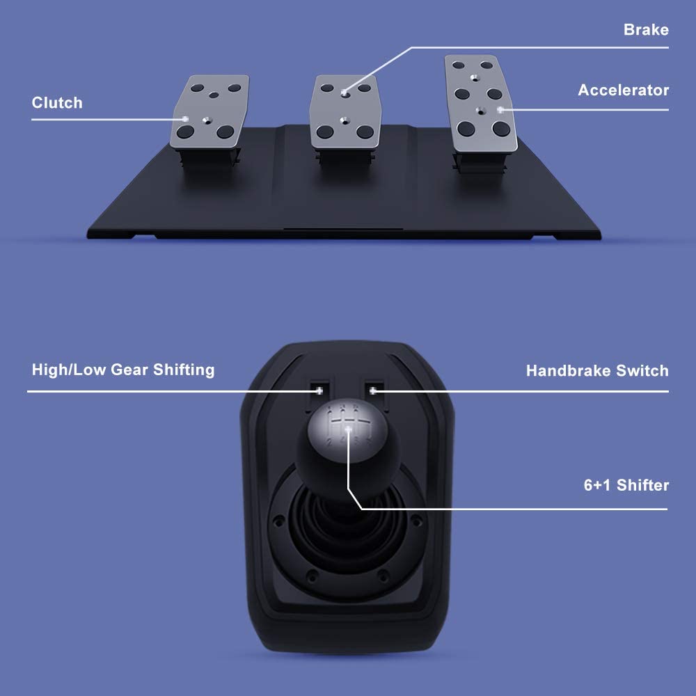 Racing Steering Wheel Gaming Racing Wheel, Used - Like New PXN Driving Wheel Volante PC 270/900 Degree Vibration and Shifter with Pedals for PC,PS3,PS4(V9-2)