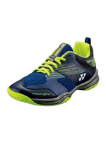 YONEX Power Cushion 37 Wide Badminton Court Shoe (Navy/Yellow) (6)