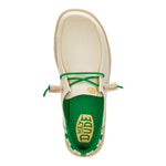 HEYDUDE Women's Wendy Luck White/Shamrock Size 5 | Women's Shoes | Women Slip-on Loafers | Comfortable & Light-Weight