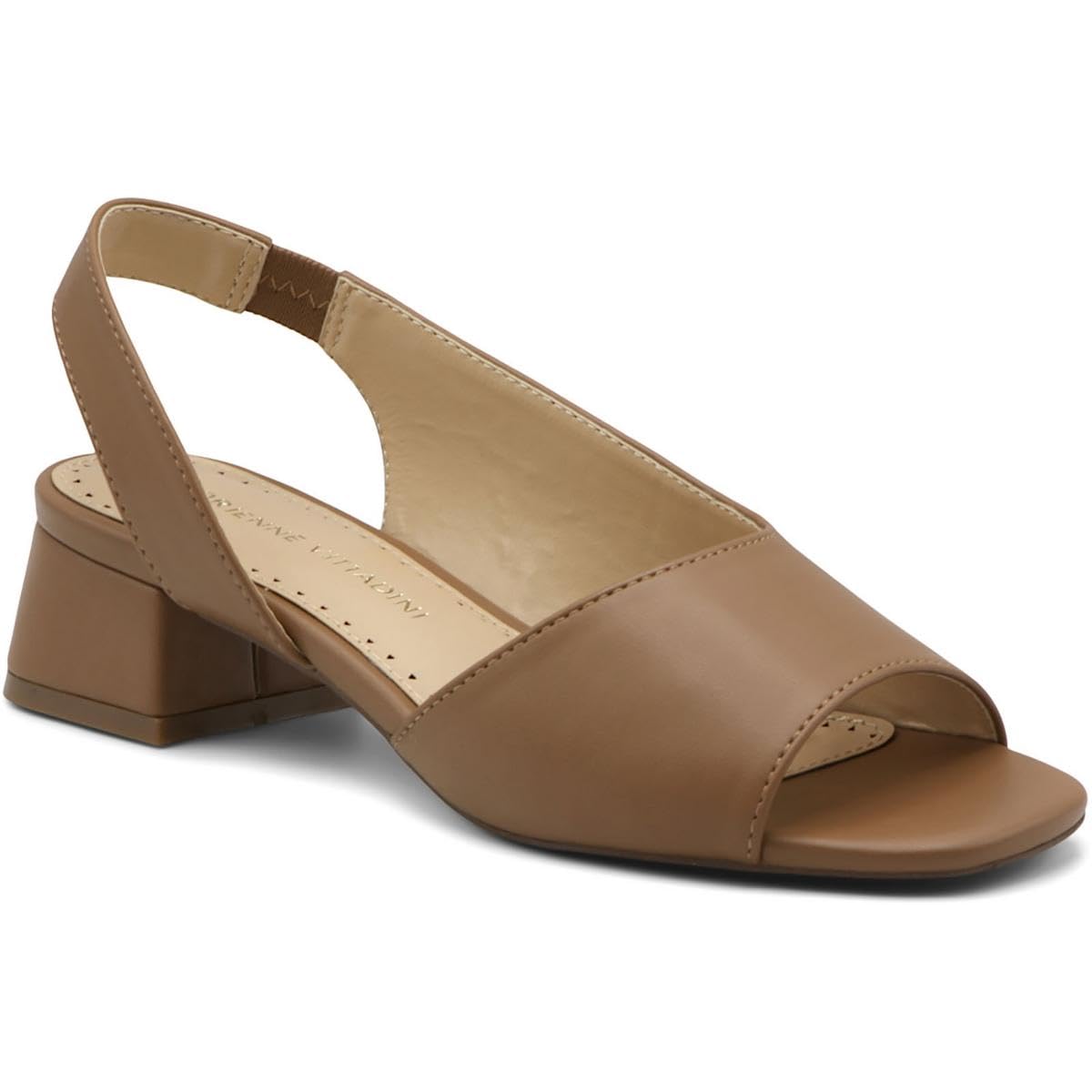ADRIENNE VITTADINI Women's Adino Slingback Sandal, Walnut, 8